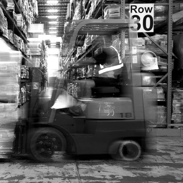 moving fast in the warehouse